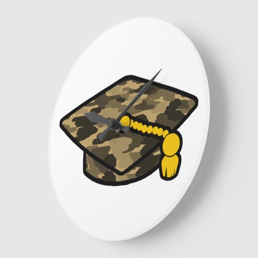 Graduatie Cap Khaki Camo Grote Klok (Hoek)