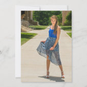 Graduatie Cap Peach Floral Foto Afstuderen Kaart (Achterkant)