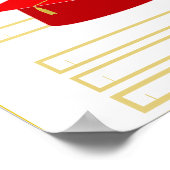 Graduatie Cap Rood Papier Pet Printable Poster (Hoek)