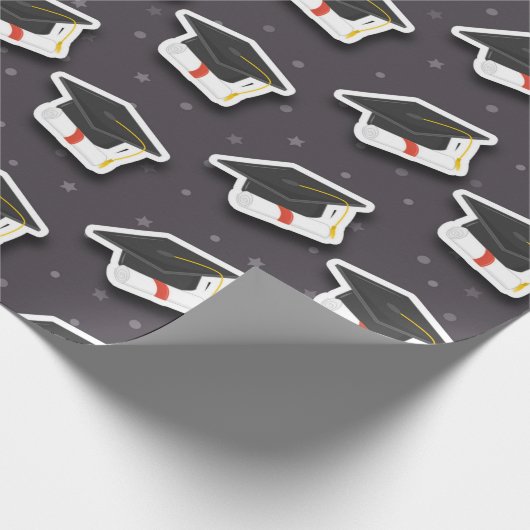 Graduatie Cap Tassle Modern Cadeaupapier (Hoek)