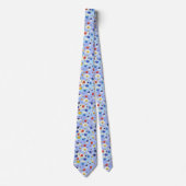 Graduatie Cap Toss Blue Pattern Stropdas (Voorkant)