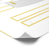 Graduatie Cap Wit Papier Pet Printable Poster (Hoek)