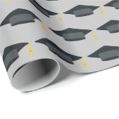 Graduatie Caps Pattern Grey Cadeaupapier (Rol Hoek)