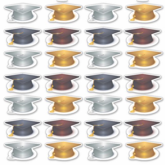 Graduatie Caps Sticker (Voorkant)