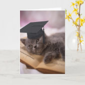 Graduatie, cat with hat kaart (Gele Bloem)
