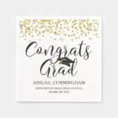 Graduatie Confetti CONGRATS GRAD Personalized Servet (Voorkant)