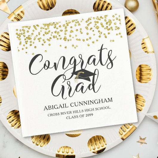 Graduatie Confetti CONGRATS GRAD Personalized Servet