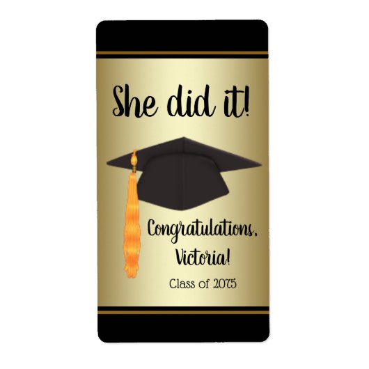 Graduatie dop Sticker- en fleslabels Etiket (Voorkant)