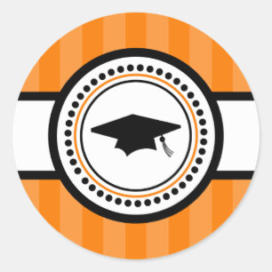 Graduatie dop Strepen Label (Oranje)