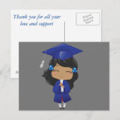 Graduatie Girl thank you card Briefkaart (Voorkant / Achterkant)