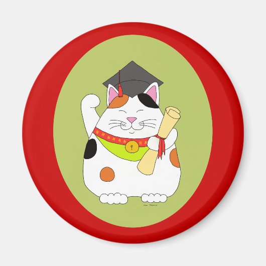 Graduatie Maneki Neko Magneet (Voorkant)