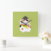 Graduatie Maneki Neko Vierkante Klok (Huis)
