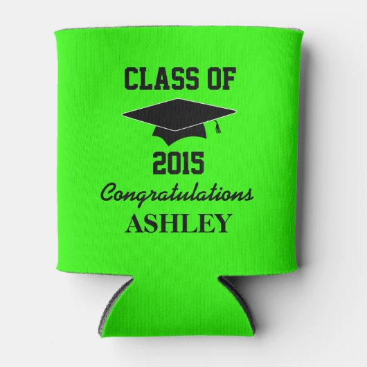 Graduatie Partij met Aangepast Jaar en Naam Blikjeskoeler (Voorkant)