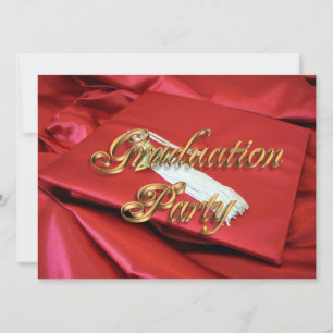 Graduatie partij uitnodiging rood en goud
