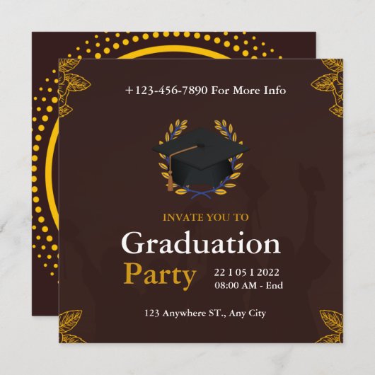 graduatie party call for class kaart (Voorkant / Achterkant)