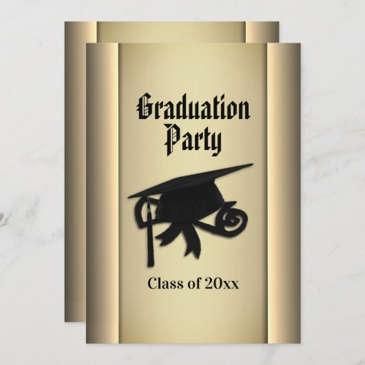 Graduatie Party Invitation Kaart (Voorkant / Achterkant)