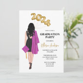 Graduatie Party Invitation Kaart (Staand voorkant)