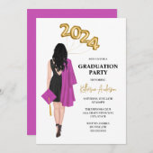 Graduatie Party Invitation Kaart (Voorkant / Achterkant)