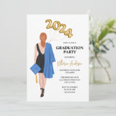 Graduatie Party Invitation Kaart (Staand voorkant)
