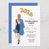 Graduatie Party Invitation Kaart (Voorkant / Achterkant)