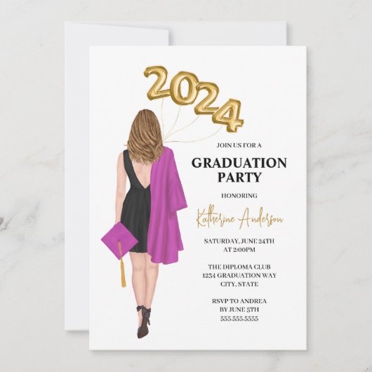 Graduatie Party Invitation Kaart (Voorkant)