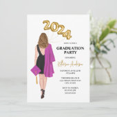 Graduatie Party Invitation Kaart (Staand voorkant)