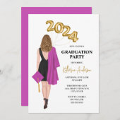 Graduatie Party Invitation Kaart (Voorkant / Achterkant)