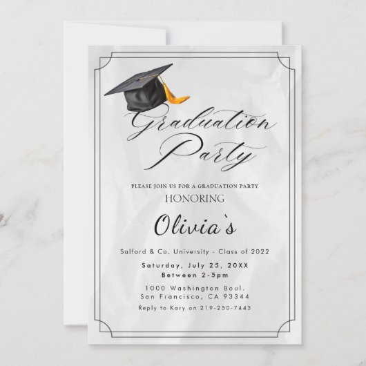 Graduatie Party Invitation Kaart (Voorkant)