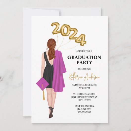 Graduatie Party Invitation Kaart (Voorkant)
