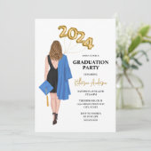 Graduatie Party Invitation Kaart (Staand voorkant)