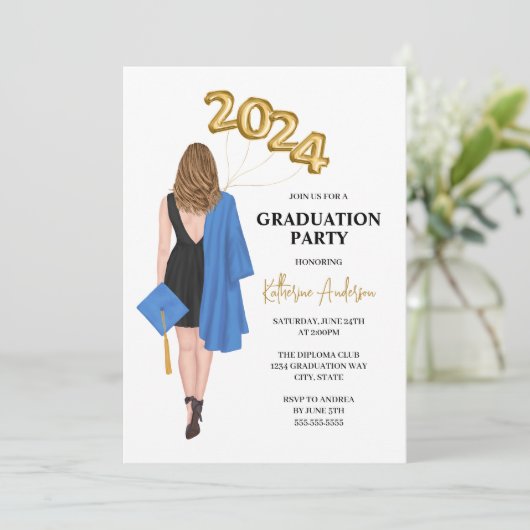 Graduatie Party Invitation Kaart (Staand voorkant)