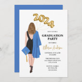 Graduatie Party Invitation Kaart (Voorkant / Achterkant)