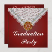 Graduatie Party Invitation Kaart (Voorkant / Achterkant)
