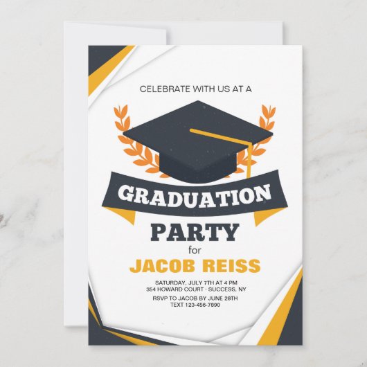 Graduatie Party Invitation Kaart (Voorkant)