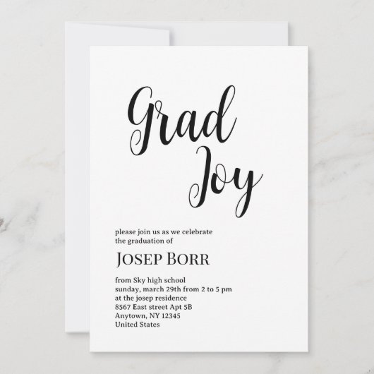 Graduatie Party Invitation Kaart (Voorkant)