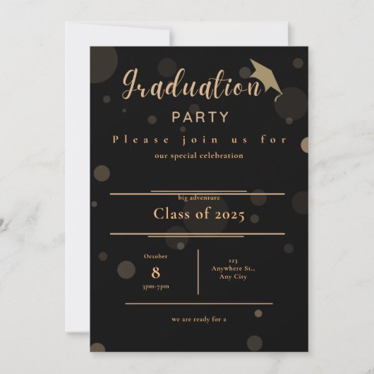 Graduatie Party Invitation Kaart (Voorkant)