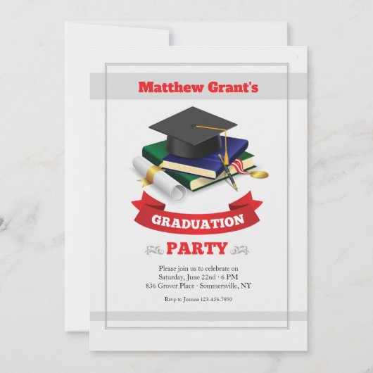 Graduatie Party Invitation Kaart (Voorkant)