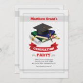 Graduatie Party Invitation Kaart (Voorkant / Achterkant)