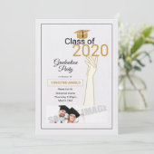 Graduatie Party Invitation Kaart (Staand voorkant)