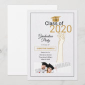 Graduatie Party Invitation Kaart (Voorkant / Achterkant)
