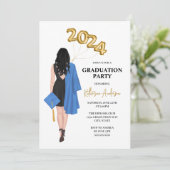 Graduatie Party Invitation Kaart (Staand voorkant)