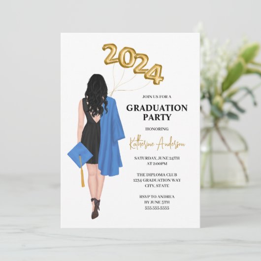 Graduatie Party Invitation Kaart (Staand voorkant)