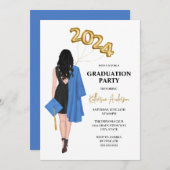 Graduatie Party Invitation Kaart (Voorkant / Achterkant)