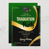 Graduatie Party Invitation Kaart (Voorkant / Achterkant)