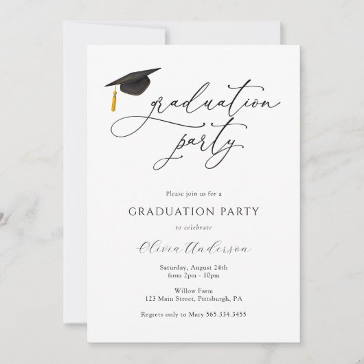 Graduatie Party Invitation Kaart (Voorkant)