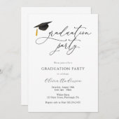 Graduatie Party Invitation Kaart (Voorkant / Achterkant)