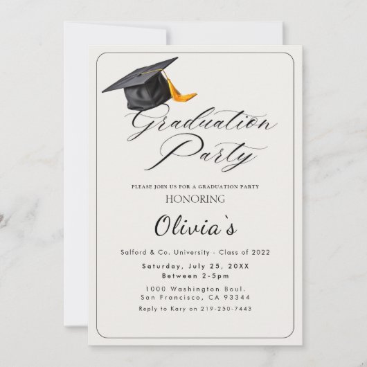 Graduatie Party Invitation Kaart (Voorkant)