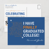 Graduatie Party Invitation Uitnodiging Briefkaart (Voorkant / Achterkant)