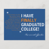 Graduatie Party Invitation Uitnodiging Briefkaart (Voorkant)