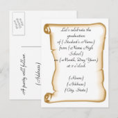 Graduatie Party Invitation Uitnodiging Briefkaart (Voorkant / Achterkant)